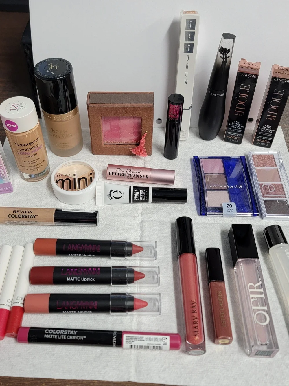 Lancôme, Too Faced, Revlon, & Neutrogena Makeup Bundle (27 things) (mostly new)
